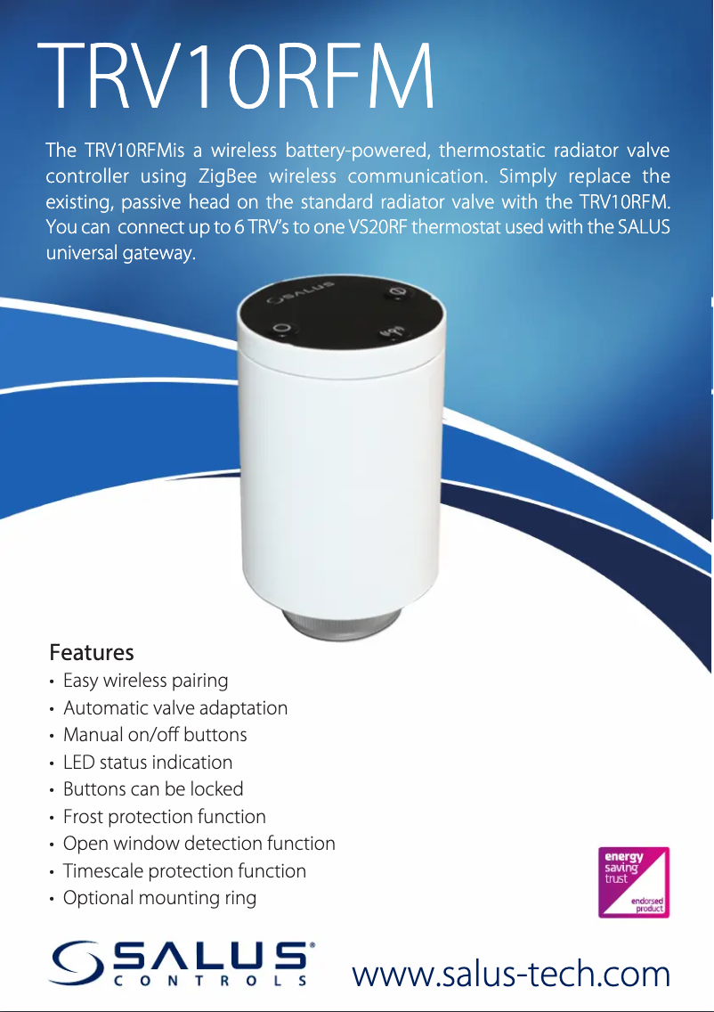 First page image of the manual for TRV10RFM