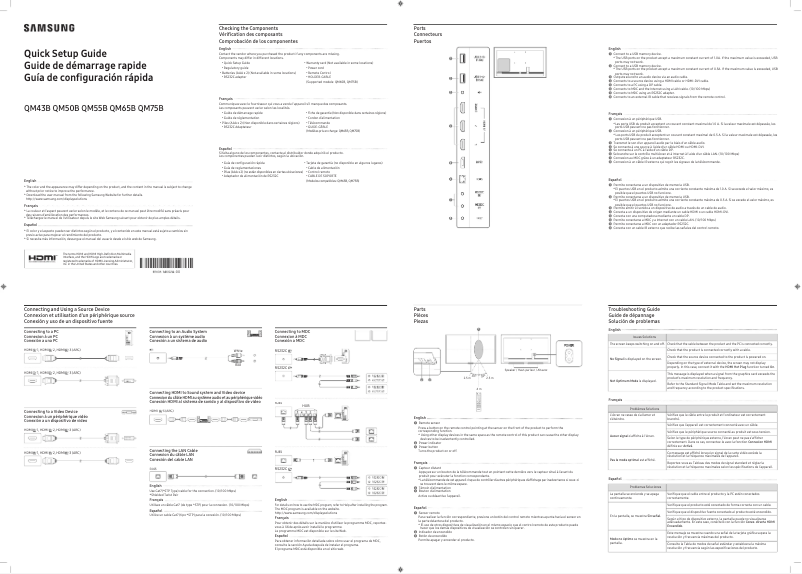 First page image of the manual for QM43B