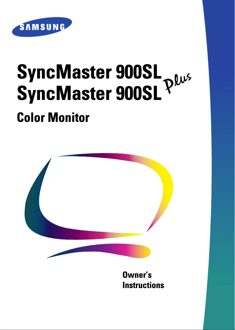 First page image of the manual for SyncMaster 900SL