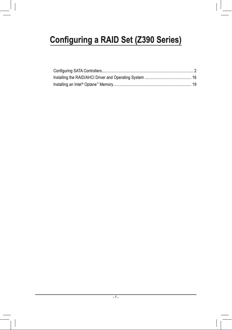 Page 1 of the manual Installation Guide Gigabyte Z390 UD