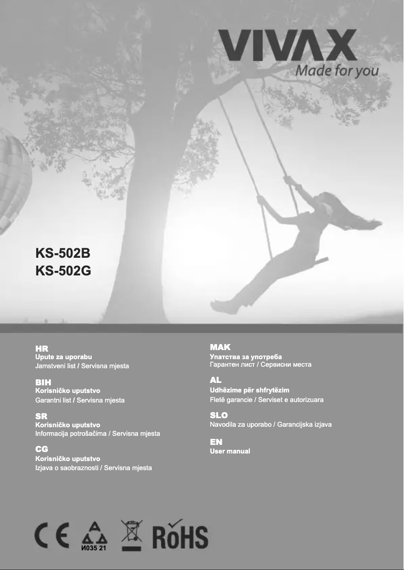 Page 1 of the manual User Manual Vivax KS-502G