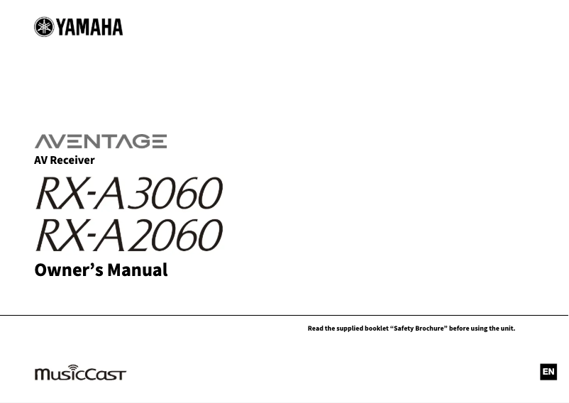 First page image of the manual for RX-A3060