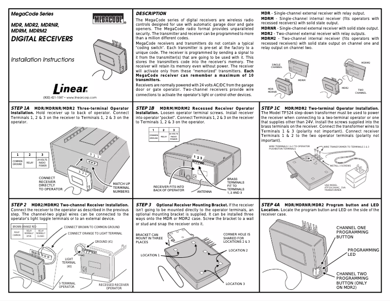 Page 1 of the manual User Manual Nortek MDR-2