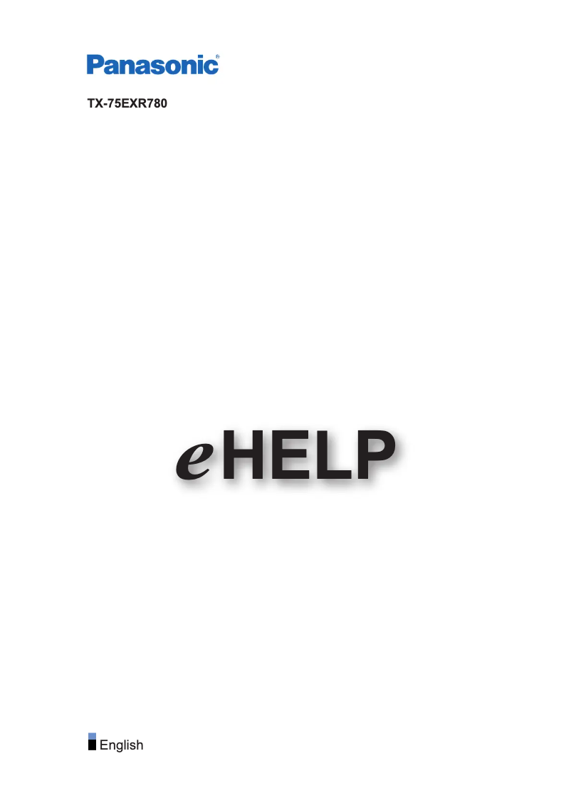 Page 1 of the manual User Manual Panasonic Viera TX-75EXR780