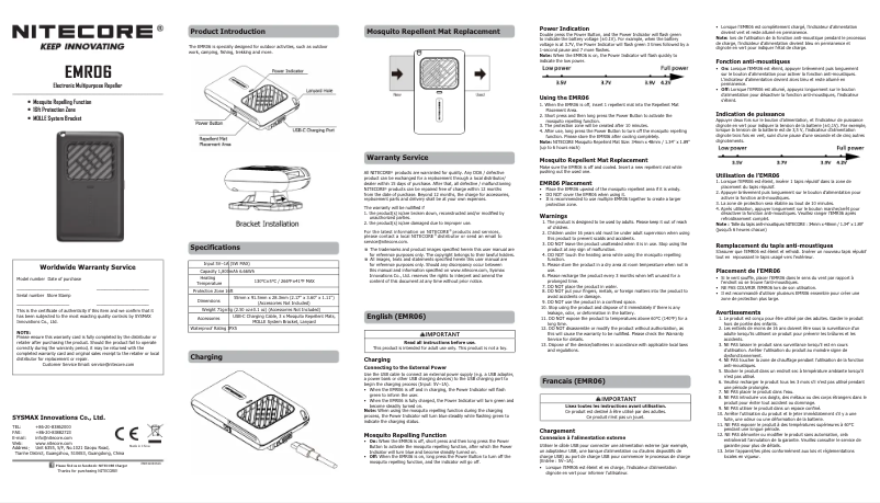 First page image of the manual for EMR06