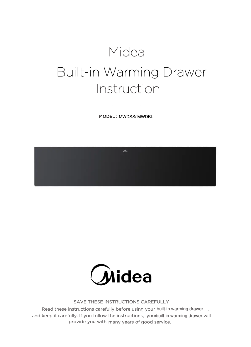 Page 1 of the manual User Manual Midea MWDBL