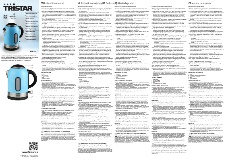 Page 1 of the manual User Manual TriStar WK-3217