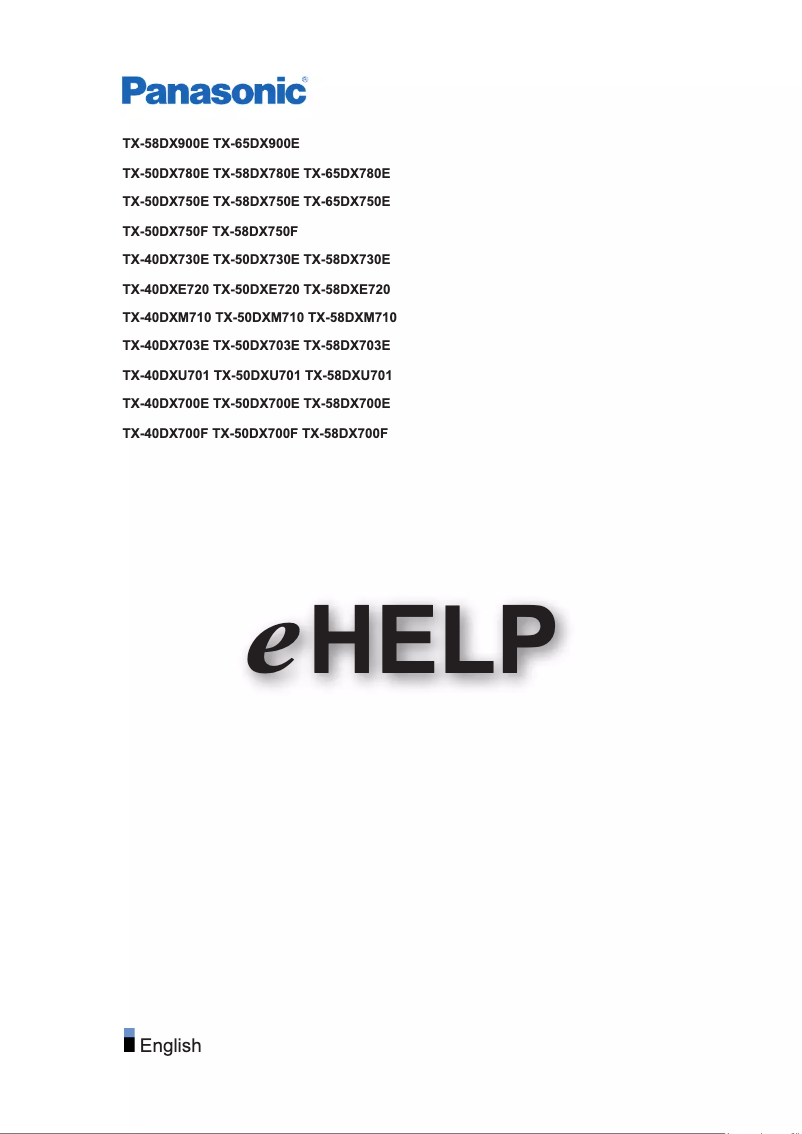 First page image of the manual for TX-50DX780E