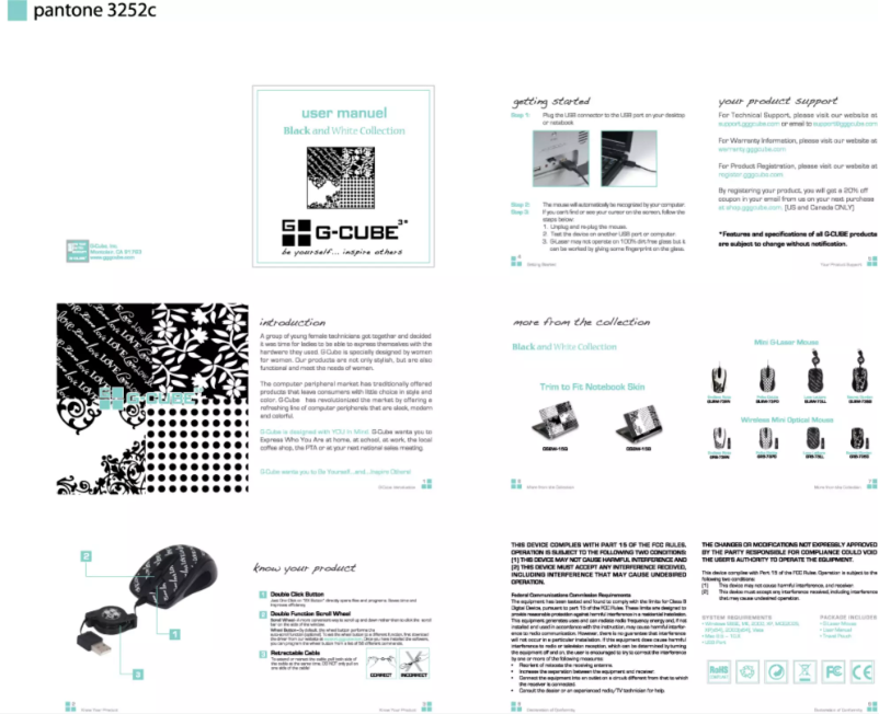 Page 1 of the manual User Manual G-Cube GLBW-73LL