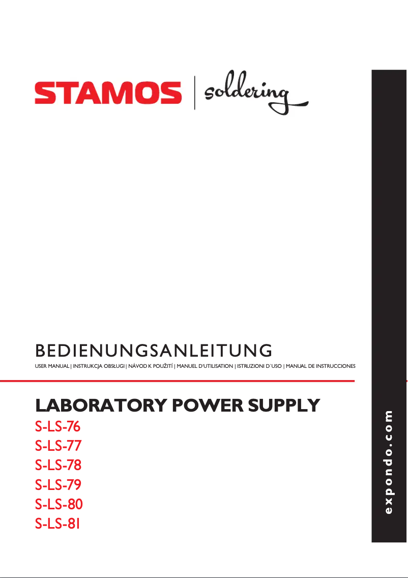 Page 1 of the manual User Manual Stamos S-LS-76