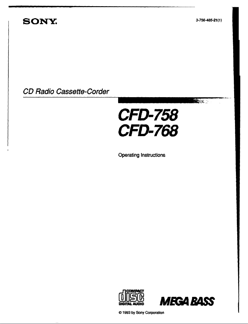 First page image of the manual for CFD-768