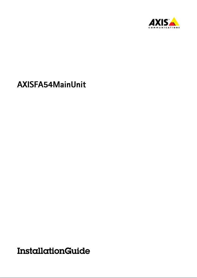Page 1 of the manual User Manual Axis FA54