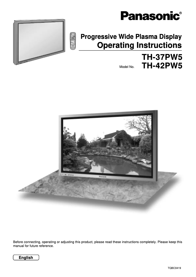 Page 1 of the manual User Manual Panasonic Viera TH-37PW5RZ