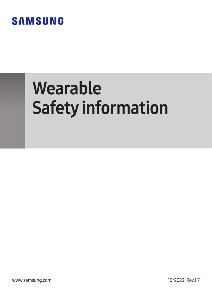 Page 1 of the manual Safety Instructions Samsung Galaxy Fit 3
