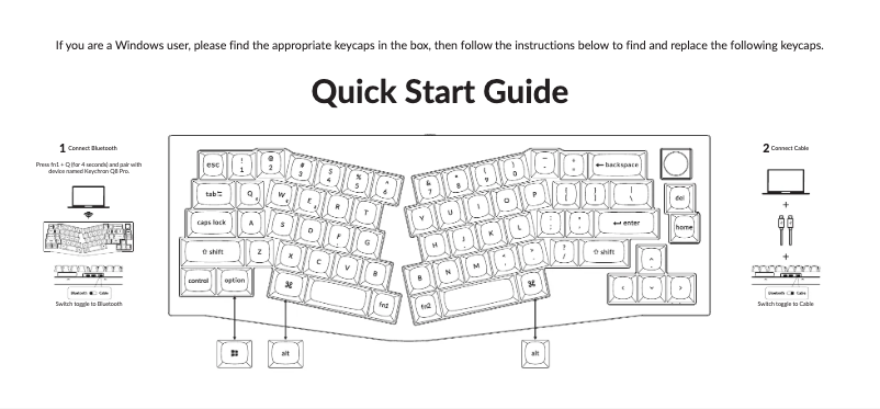 Page 1 of the manual Quick Start Guide Keychron Q8 Pro
