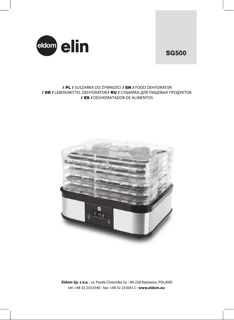 Page 1 of the manual User Manual Eldom Elin SG500