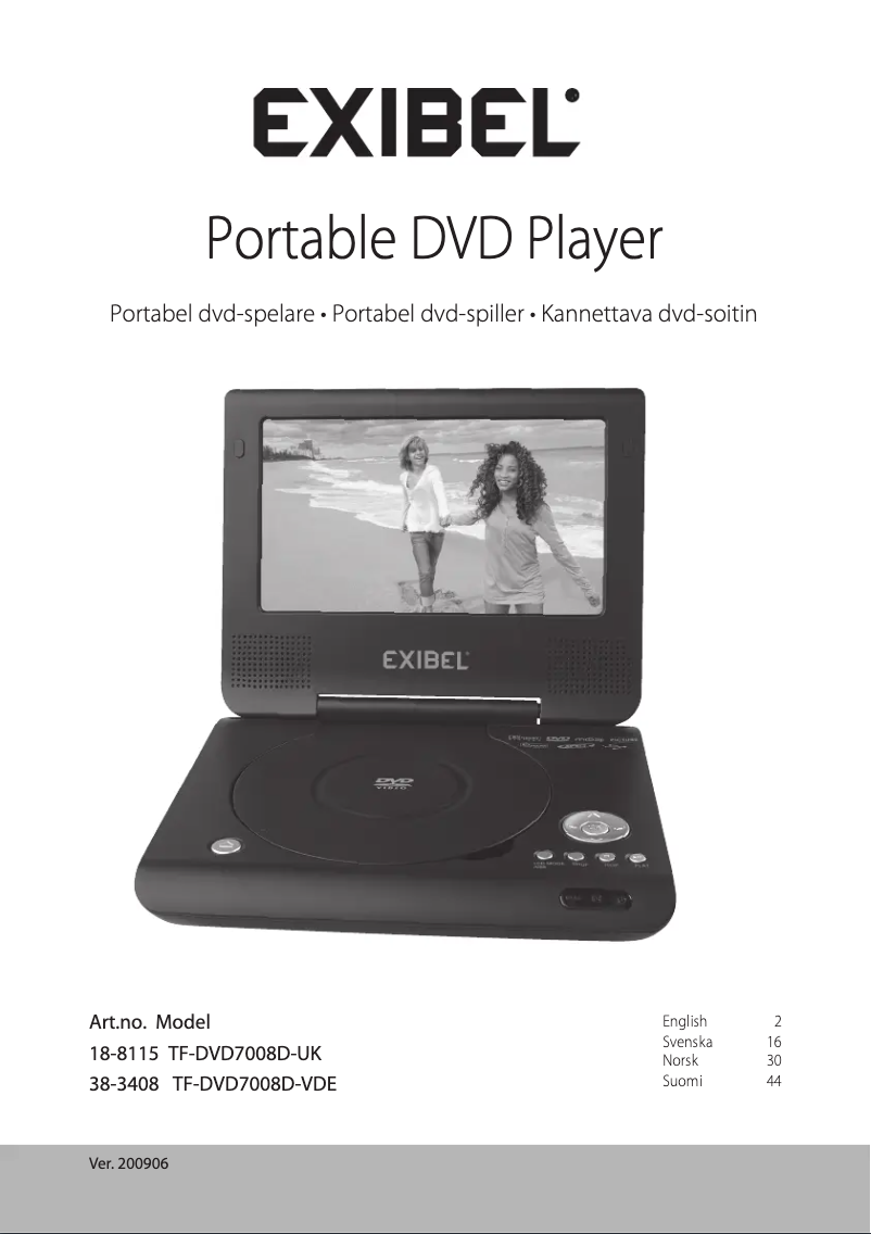Page 1 of the manual User Manual Exibel TF-DVD7008D-VDE