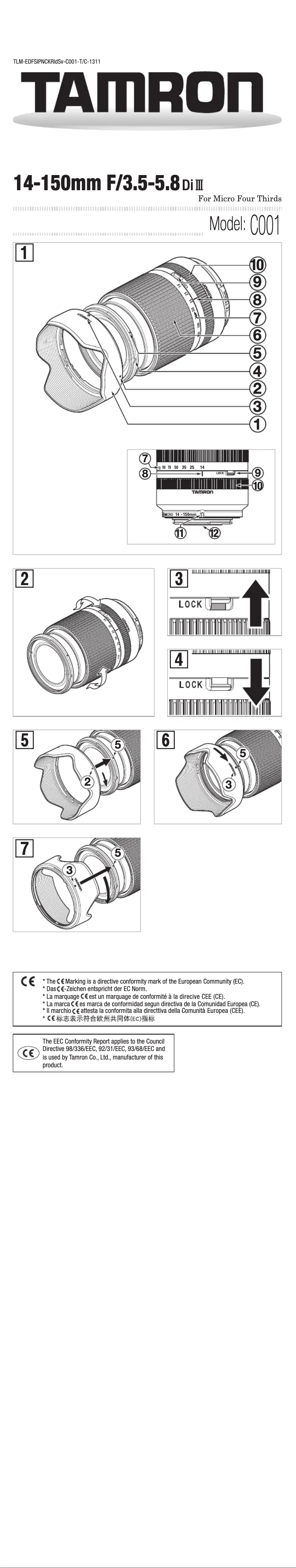 First page image of the manual for 14-150mm F/3.5-5.8 Di III
