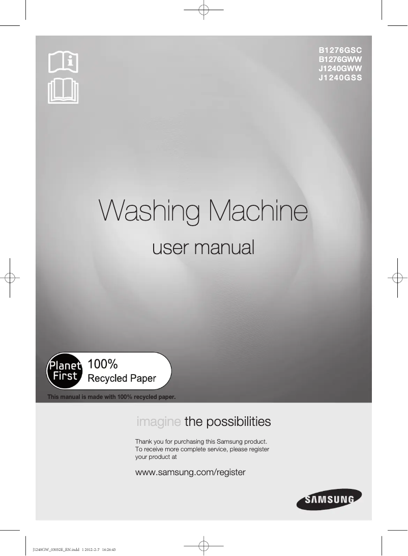 First page image of the manual for J1240GWW