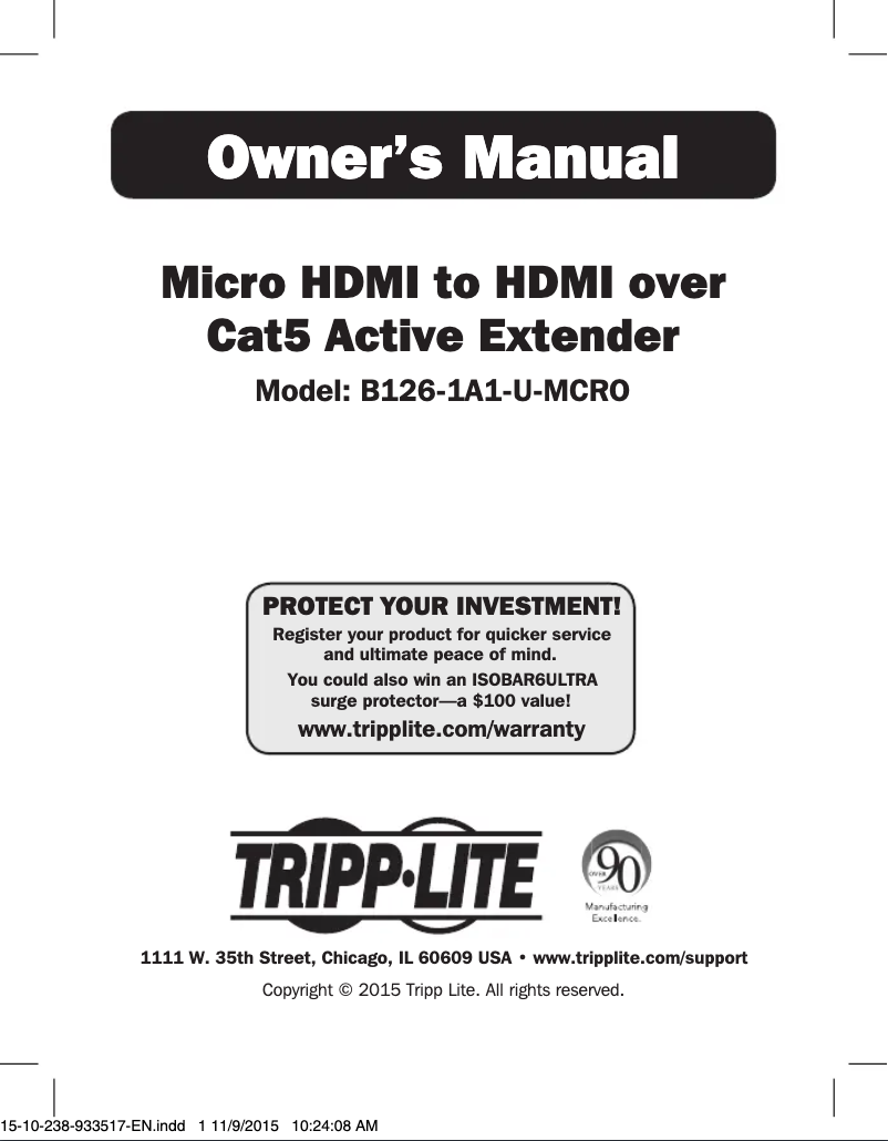 Page 1 of the manual User Manual Tripp Lite B126-1A1-U-MCRO