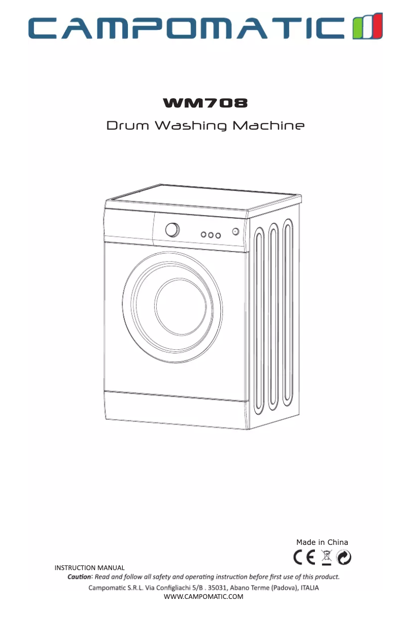 First page image of the manual for WM708