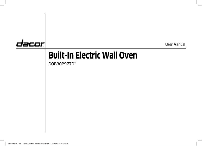 Page 1 of the manual User Manual Samsung DOB30P977DS