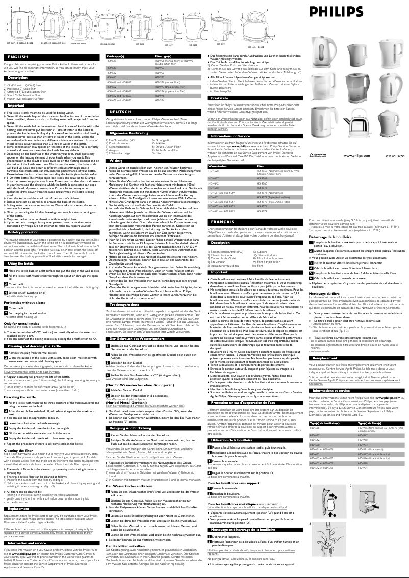 First page image of the manual for Essence HD4652