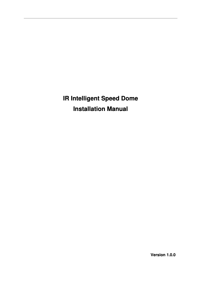 First page image of the manual for Pro DH-SD6CE445XA-HNR