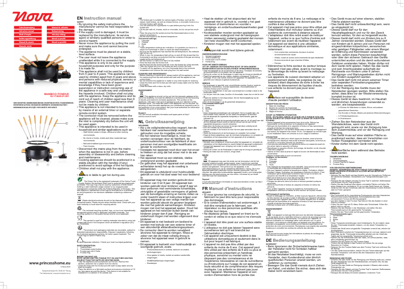 Page 1 de la notice Manuel utilisateur Nova Bamboo Fondue 173020