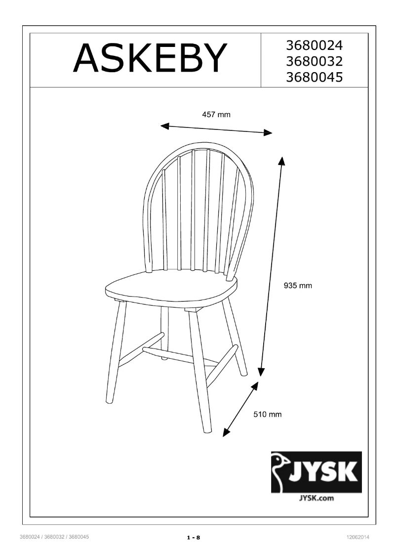 First page image of the manual for Askeby