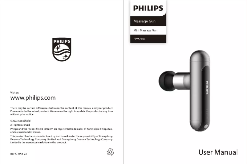 First page image of the manual for PPM7303