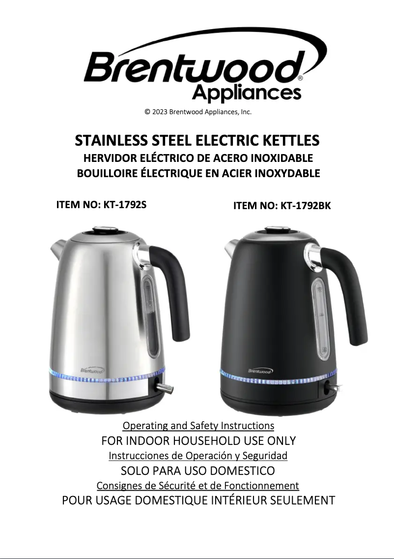 First page image of the manual for KT-1792S