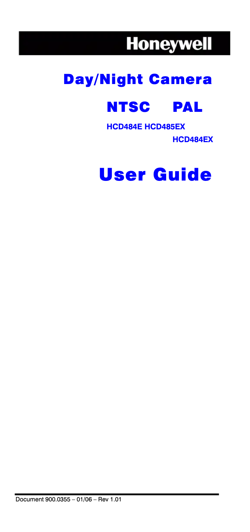 Page 1 of the manual User Manual Honeywell HCD485EX