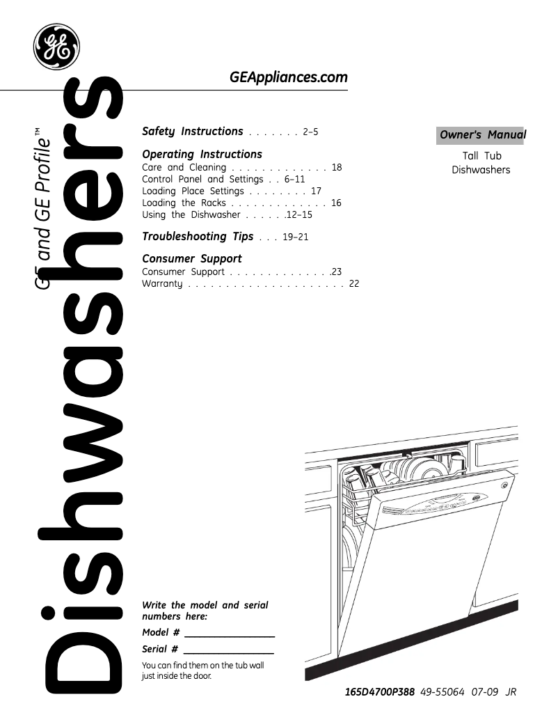Page 1 of the manual Use and Maintenance Manual GE GLD4404RCC