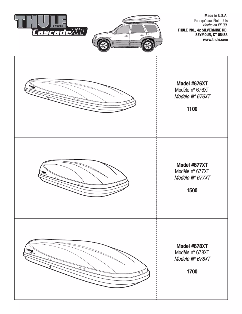 First page image of the manual for Cascade XT 1100 676XT