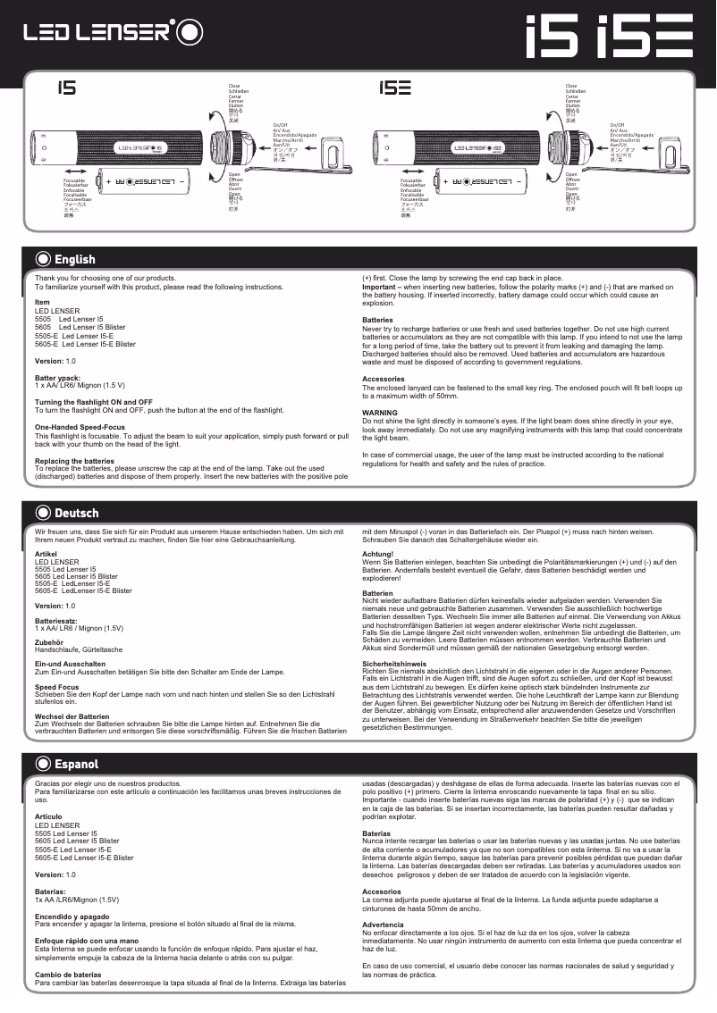 First page image of the manual for I5