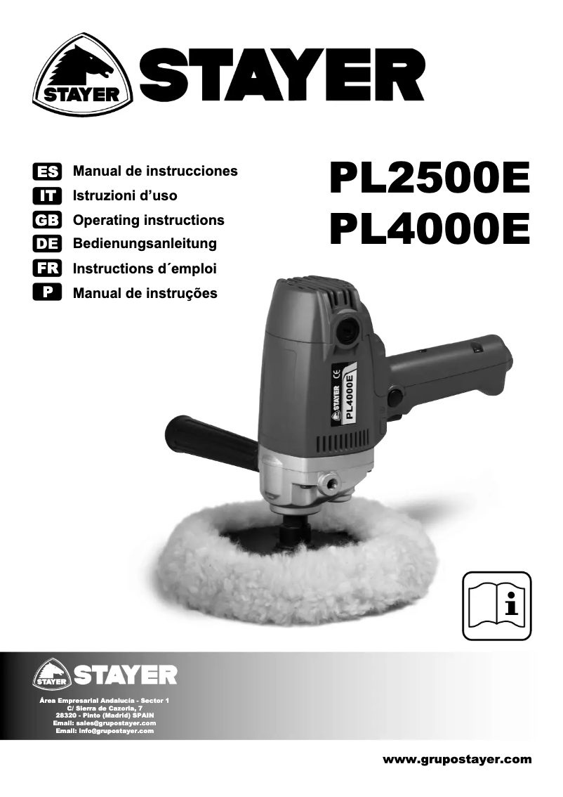 First page image of the manual for PL2500E