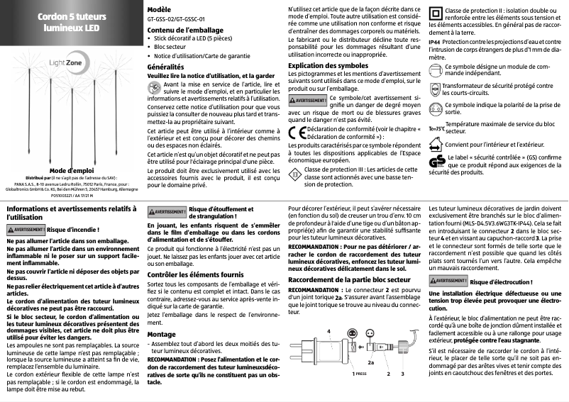 First page image of the manual for GT-GSSC-01