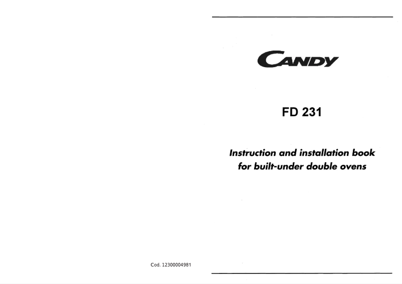 First page image of the manual for FO FDP 231/1 W