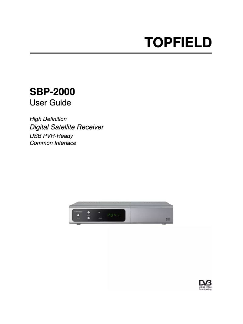 Image de la première page du manuel de l'appareil SBP-2000
