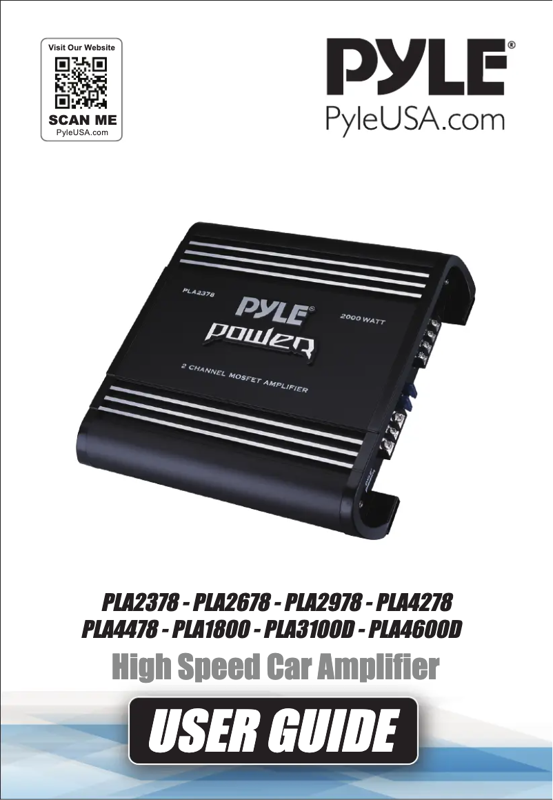 First page image of the manual for PLA4278