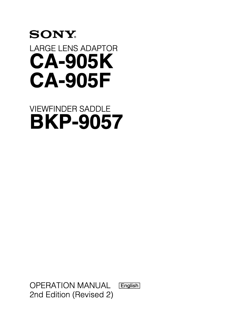 First page image of the manual for CA-905F