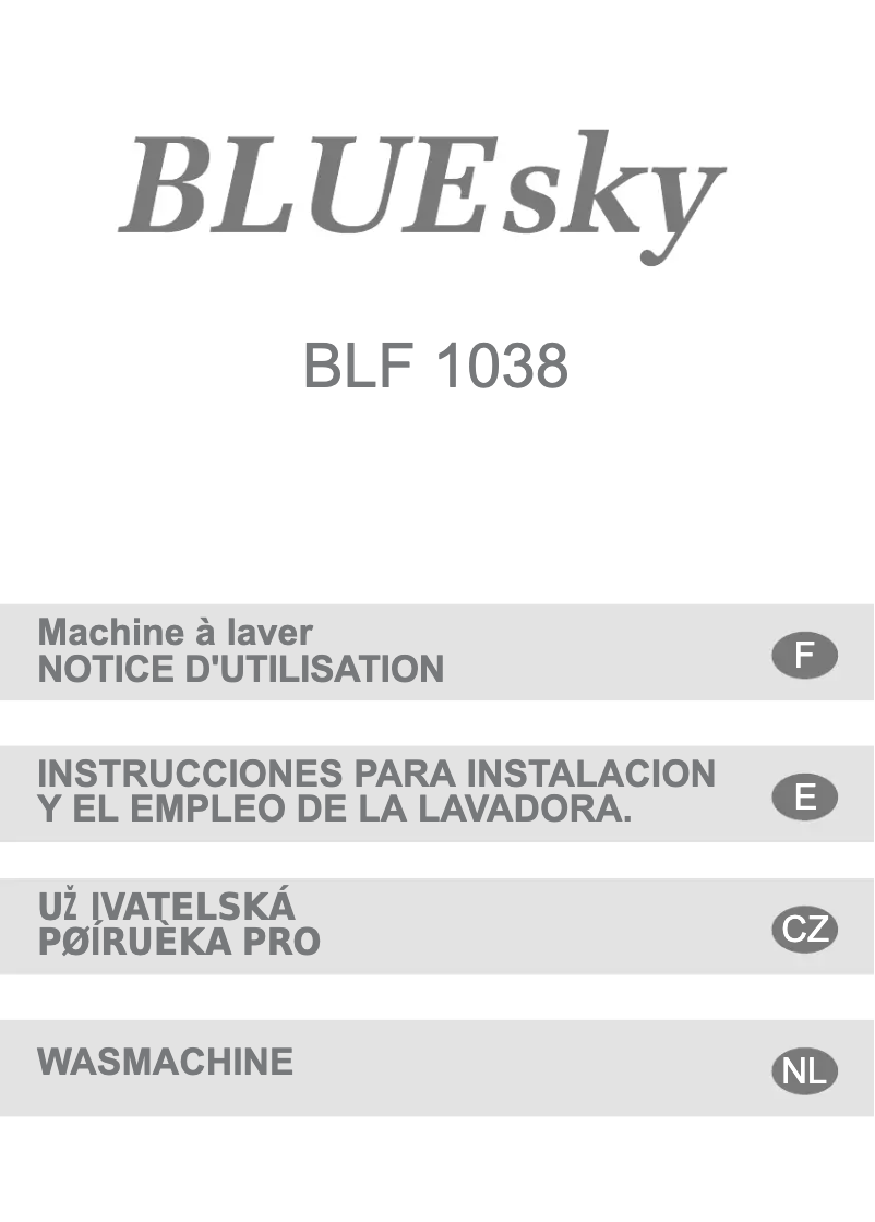 First page image of the manual for BLF 1038