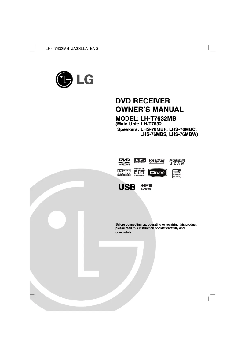 First page image of the manual for LH-T7632MB