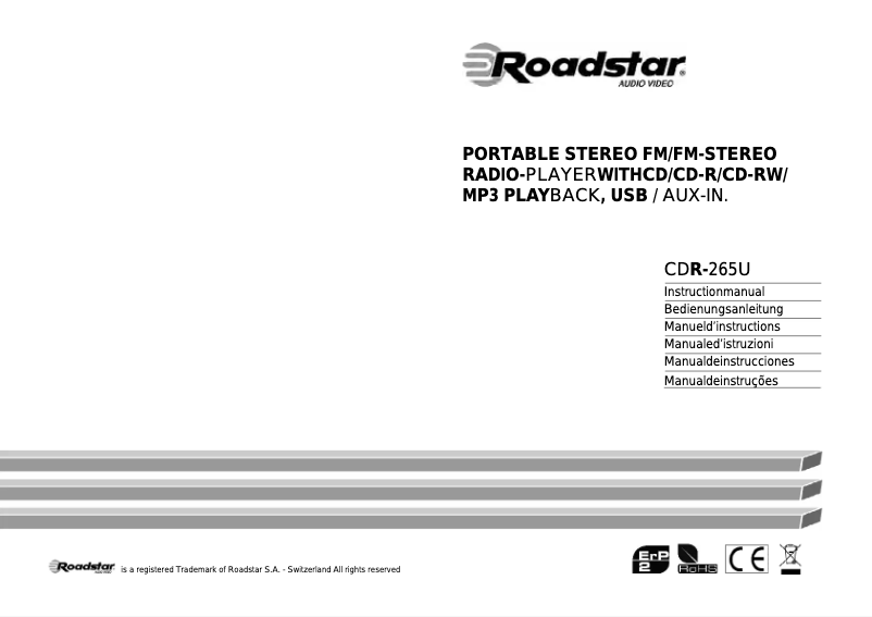 Page 1 of the manual User Manual Roadstar CDR-265U