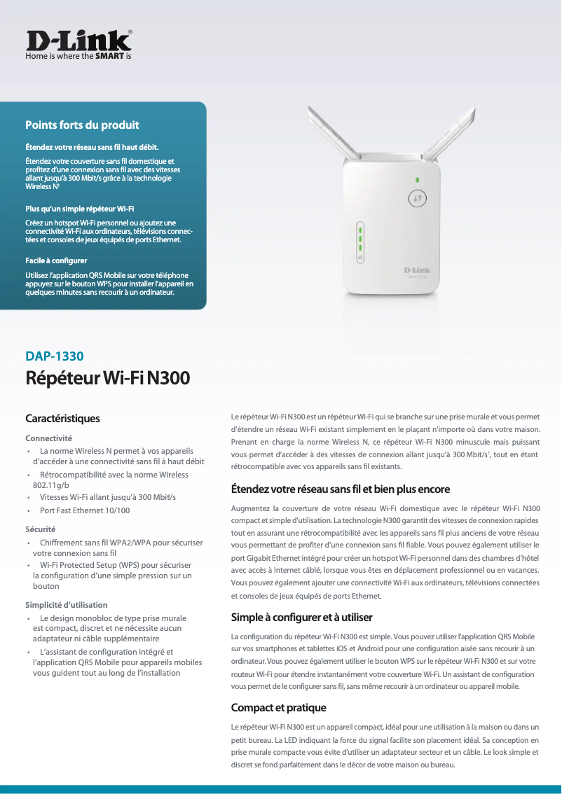 Page 1 of the manual Technical Sheet D-Link DAP-1330