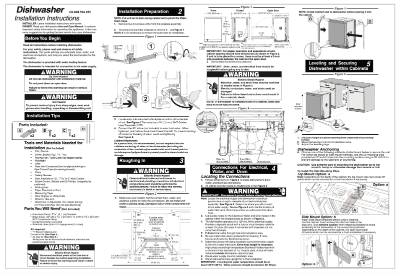 Page 1 of the manual Installation Guide Frigidaire FGID2479SF