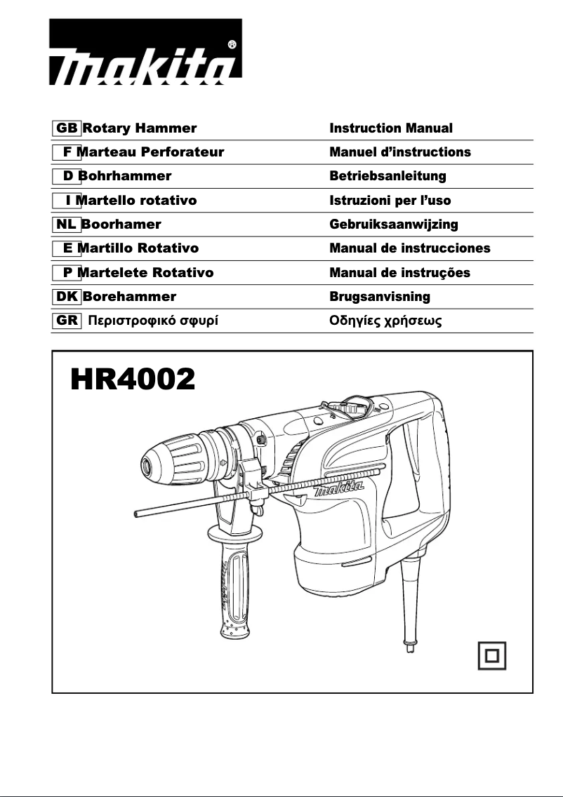 Page 1 of the manual User Manual Makita HR4002