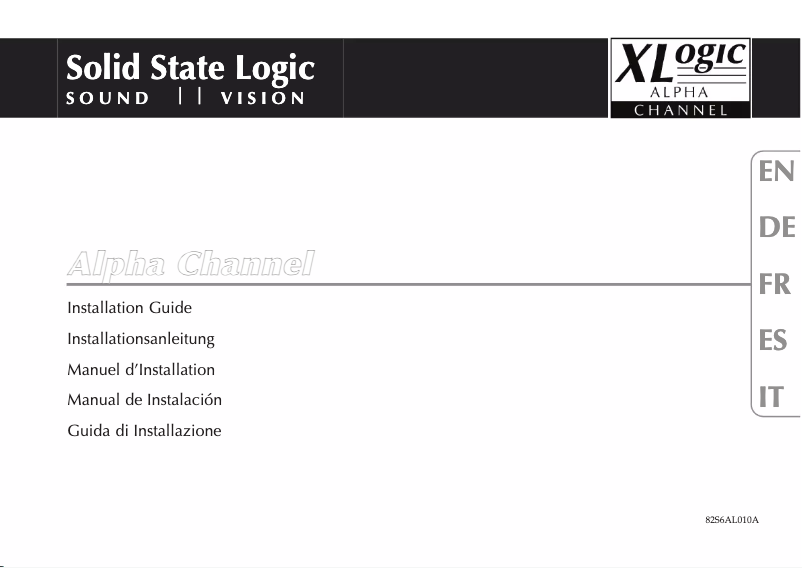 First page image of the manual for X Logic Alpha Channel