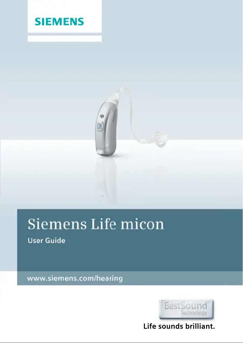 Page 1 of the manual User Manual Siemens Life micon